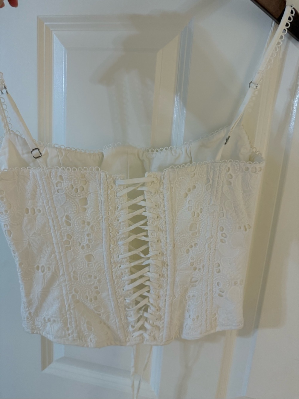 House of CB LORINA White Broderie Anglais Corset Small NWOT - Picture 5 of 8